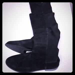 Tall suede black boots